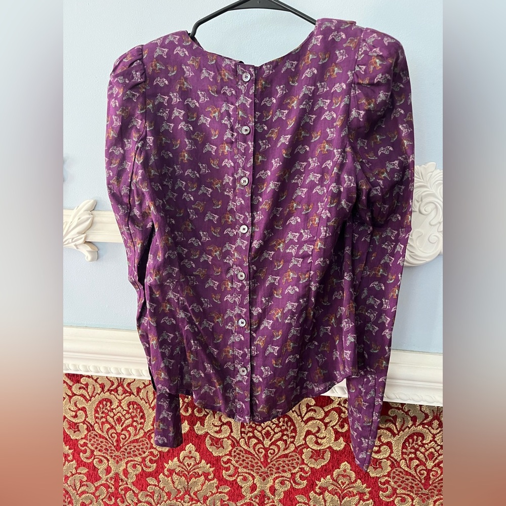 Structured Bird Print Top - Picture 2 of 7